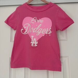 Dodgers Girls Pink 100% Cotton T-Shirt Size M 5/6